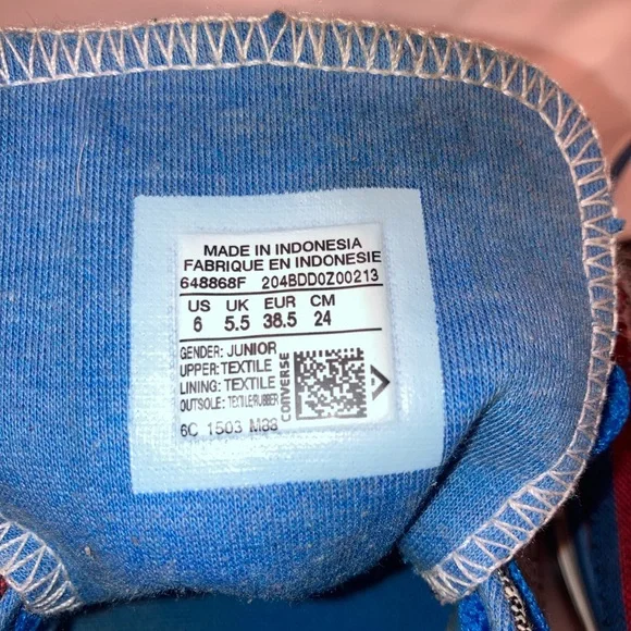 Converse Chuck Taylor Blue and Red Sneakers Classic Style women’s size 8.5 - Picture 5 of 6